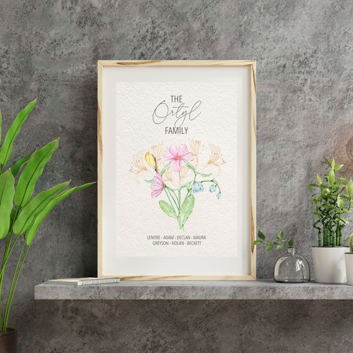 Birth Month Floral Arrangement Print