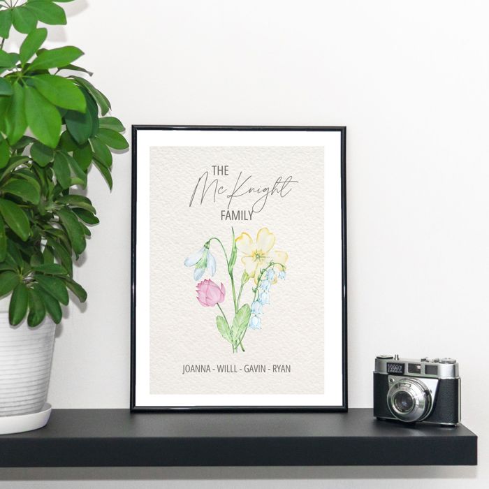Birth Month Floral Arrangement Print