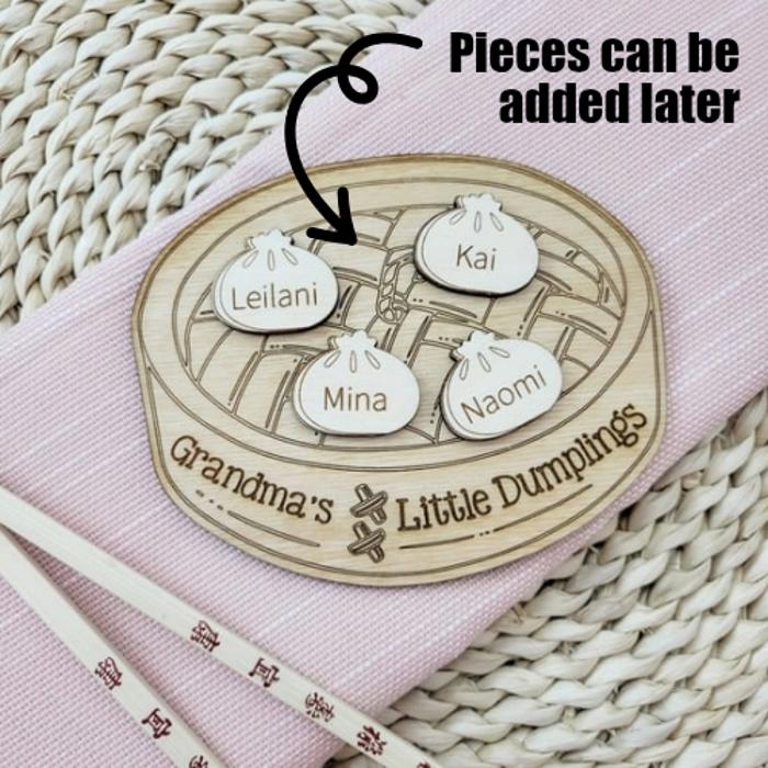Grandkids Magnet, Wood Family Magnet, Grandma's Little Dumplings