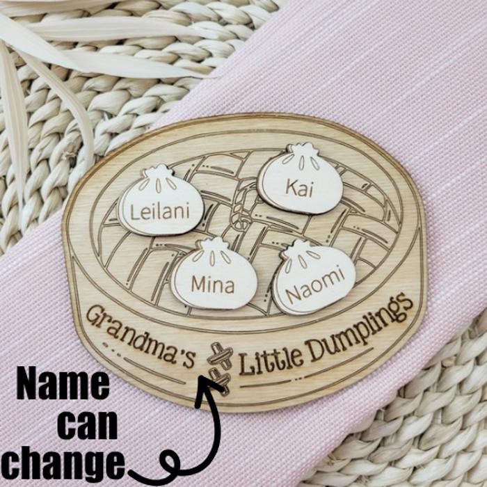 Grandkids Magnet, Wood Family Magnet, Grandma's Little Dumplings