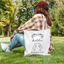  Personalized Canvas Tote Bag | Custom Dog Breed Ear Outline and Name Tote