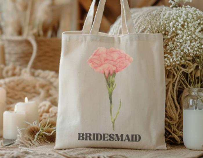  Personalized Birth Month Flower Tote Bag