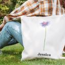  Personalized Birth Month Flower Tote Bag