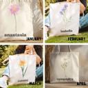   Personalized Birth Month Flower Tote Bag