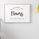  Personalized Family Established Print | Custom Family Name & Date Wall Art - Unframed 8x10