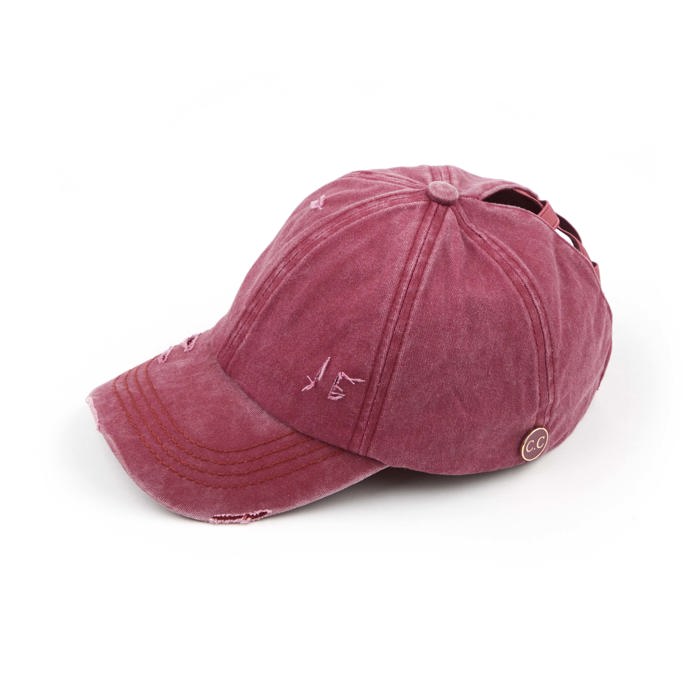 C.C� Cotton Ponytail Criss Cross Caps