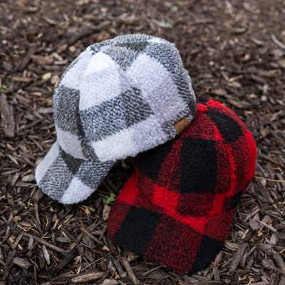 C.C� Buffalo Plaid Sherpa Cap