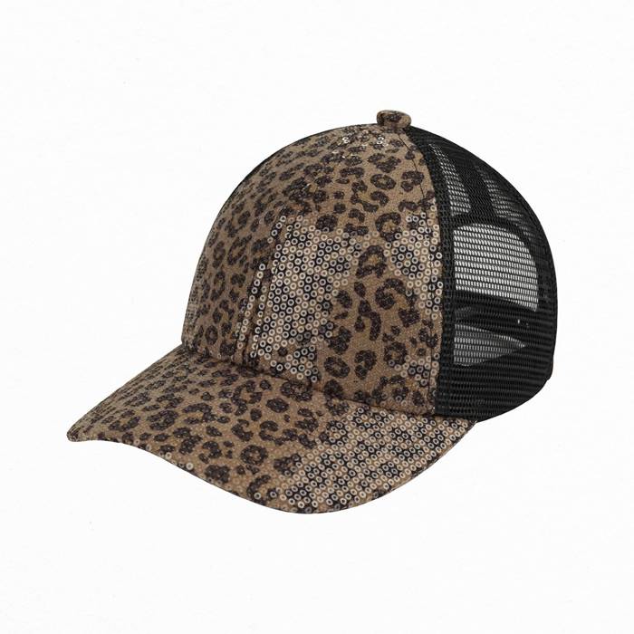 C.C� Sequin Leopard Baseball Cap