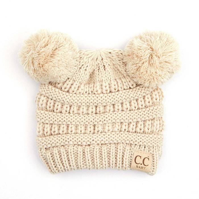 C.C® Baby Beanie Yarn Pom Pom Hats
