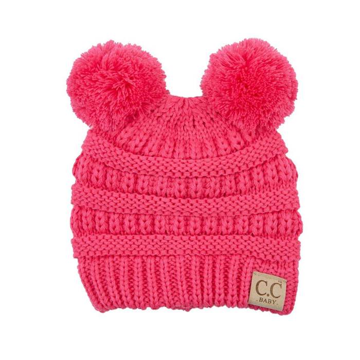 C.C® Baby Beanie Yarn Pom Pom Hats