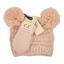Indi Pink - Newborn - 12 Month C.C® Baby Pom Pom Beanie and Mittens Set