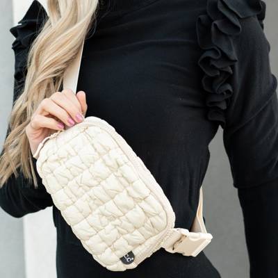 C.C� Quilted Puffer Fanny Pack, Adjustable