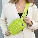 Lime C.C� Quilted Puffer Fanny Pack, Adjustable