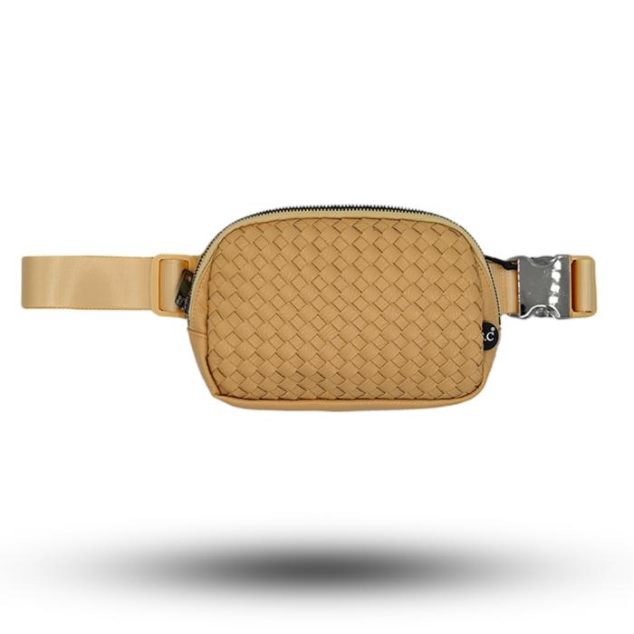 C.C� Vegan Leather Woven Fanny Pack