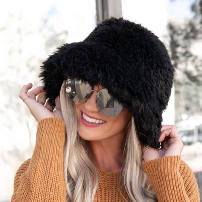 C.C� Faux Plush Bucket Hat