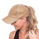 Gold C.C� Pony Cap Metallic Stretch with Comfort Fit