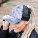  C.C® Beanie Diamond Dyed Messy Bun Pony Cap Adjustable Trucker Hats