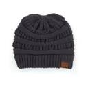 Dark Melange Grey C.C® Beanie Criss-Cross Pony Hats