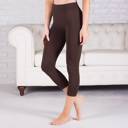 Brown - Pant Size 0-8 Capri Leggings Casual and Workout