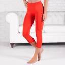 Fire Red - Pant Size 0-8 Capri Leggings Casual and Workout
