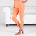 Neon Orange - Pant Size 0-8 Capri Leggings Casual and Workout