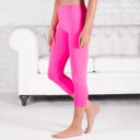 Neon Pink - Pant Size 0-8 Capri Leggings Casual and Workout