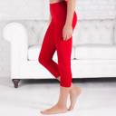 Red - Pant Size 0-8 Capri Leggings Casual and Workout