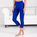 Royal Blue - Pant Size 0-8 Capri Leggings Casual and Workout