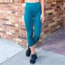 Teal - Pant Size 0-8 Capri Leggings Casual and Workout