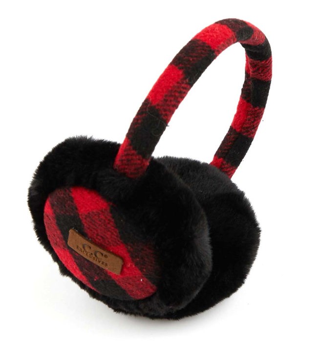 C.C� Buffalo Plaid Adjustable Earmuffs