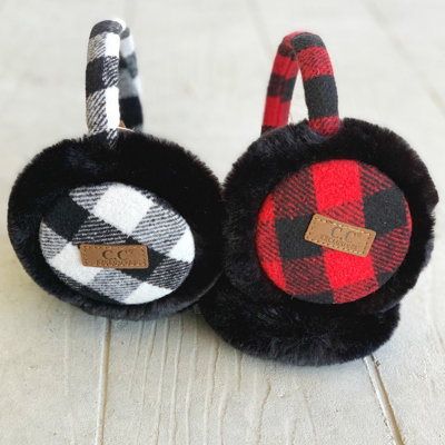 C.C� Buffalo Plaid Adjustable Earmuffs