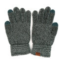 Teal Grey C.C® Chenille Women Unisex Touchscreen Gloves