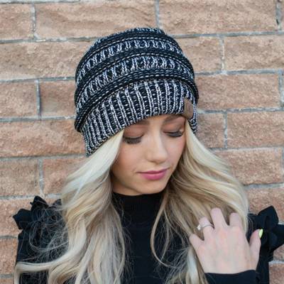 C.C® Beanie Cozy Metallic Cable Knit Skully Hats