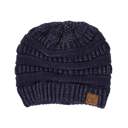 Metallic Navy | Youth - Adult C.C® Beanie Cozy Metallic Cable Knit Skully Hats