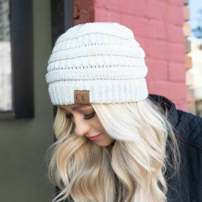 C.C® Beanie Popular Lined Cable Knit Skully Hats