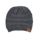 Dark Melange Grey | Youth - Adult C.C® Beanie Popular Lined Cable Knit Skully Hats