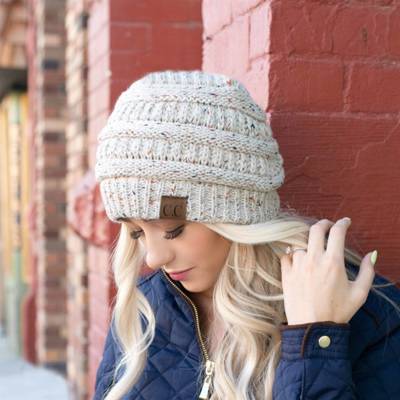 C.C® Beanie Cozy Confetti Cable Knit Skully Hats