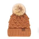 Ginger Brown | Youth - Adult C.C® Fleece Lined Pom Beanie | Hand Crocheted Bobbles