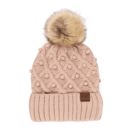 Rose | Youth - Adult C.C® Fleece Lined Pom Beanie | Hand Crocheted Bobbles