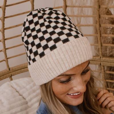 C.C® Beanie Check Pattern Hats