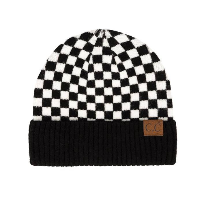 C.C® Beanie Check Pattern Hats