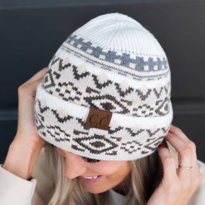 C.C® Beanie Cuffed Popular Pattern Hats