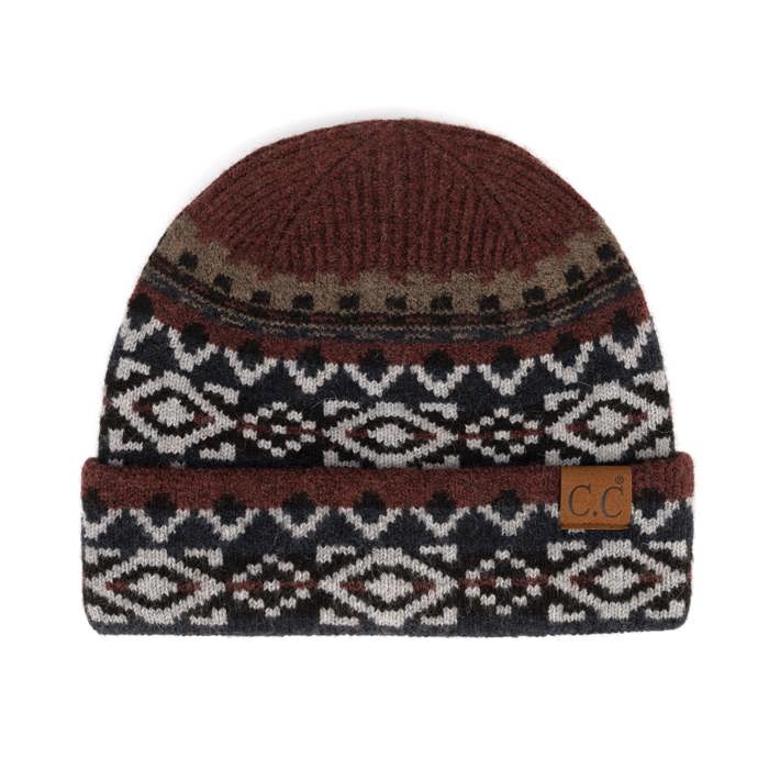 C.C® Beanie Cuffed Popular Pattern Hats