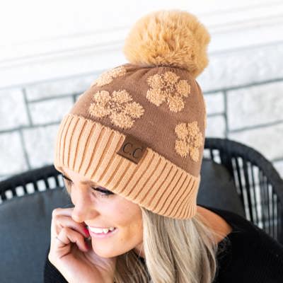 C.C® Beanie Chenille Daisy Pattern Hats