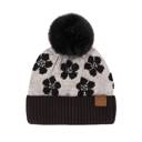 Black | Youth - Adult C.C® Beanie Chenille Daisy Pattern Hats