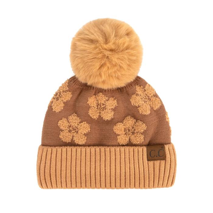 C.C® Beanie Chenille Daisy Pattern Hats
