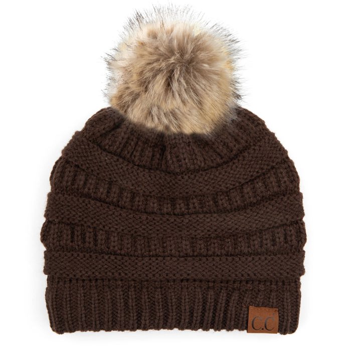 C.C® Beanie Cable-Knit Pom Accessories Hats for Gifts, Women, Teens Girls