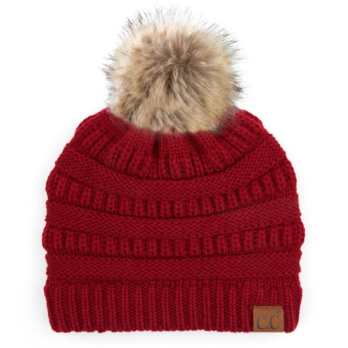 C.C® Beanie Cable-Knit Pom Accessories Hats for Gifts, Women, Teens Girls