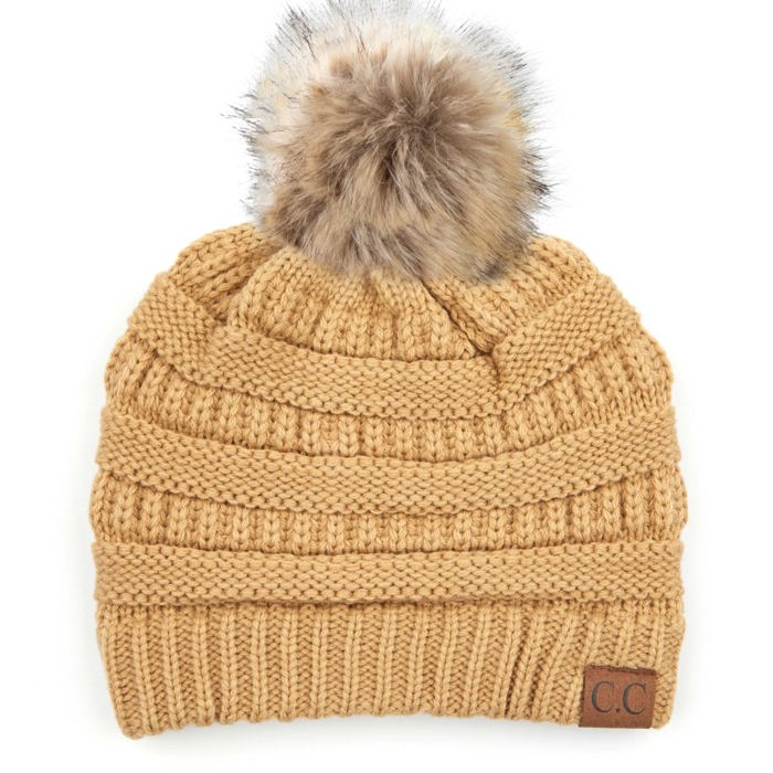 C.C® Beanie Cable-Knit Pom Accessories Hats for Gifts, Women, Teens Girls