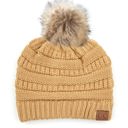 Camel C.C® Beanie Cable-Knit Pom Accessories Hats for Gifts, Women, Teens Girls
